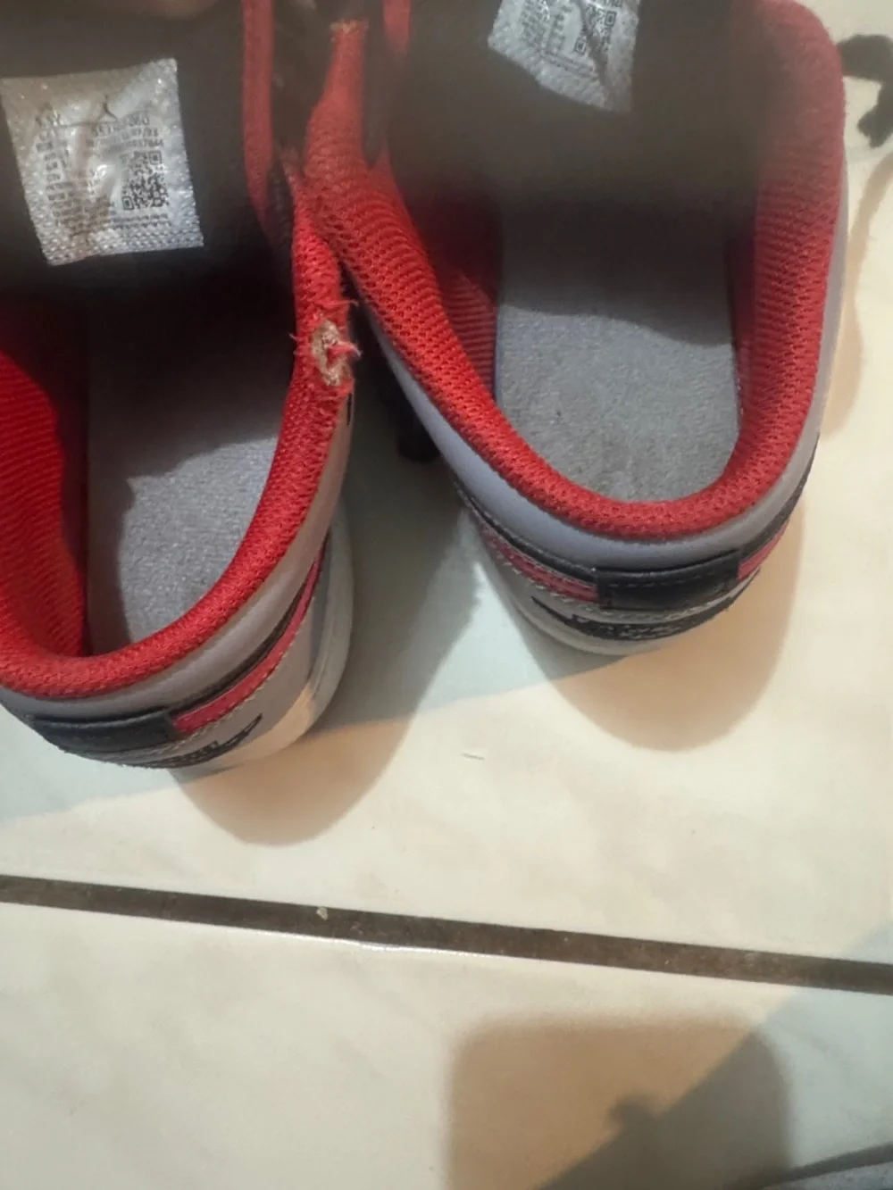 Jordan Kids Black, Gray and Red Low-Top Sneakers